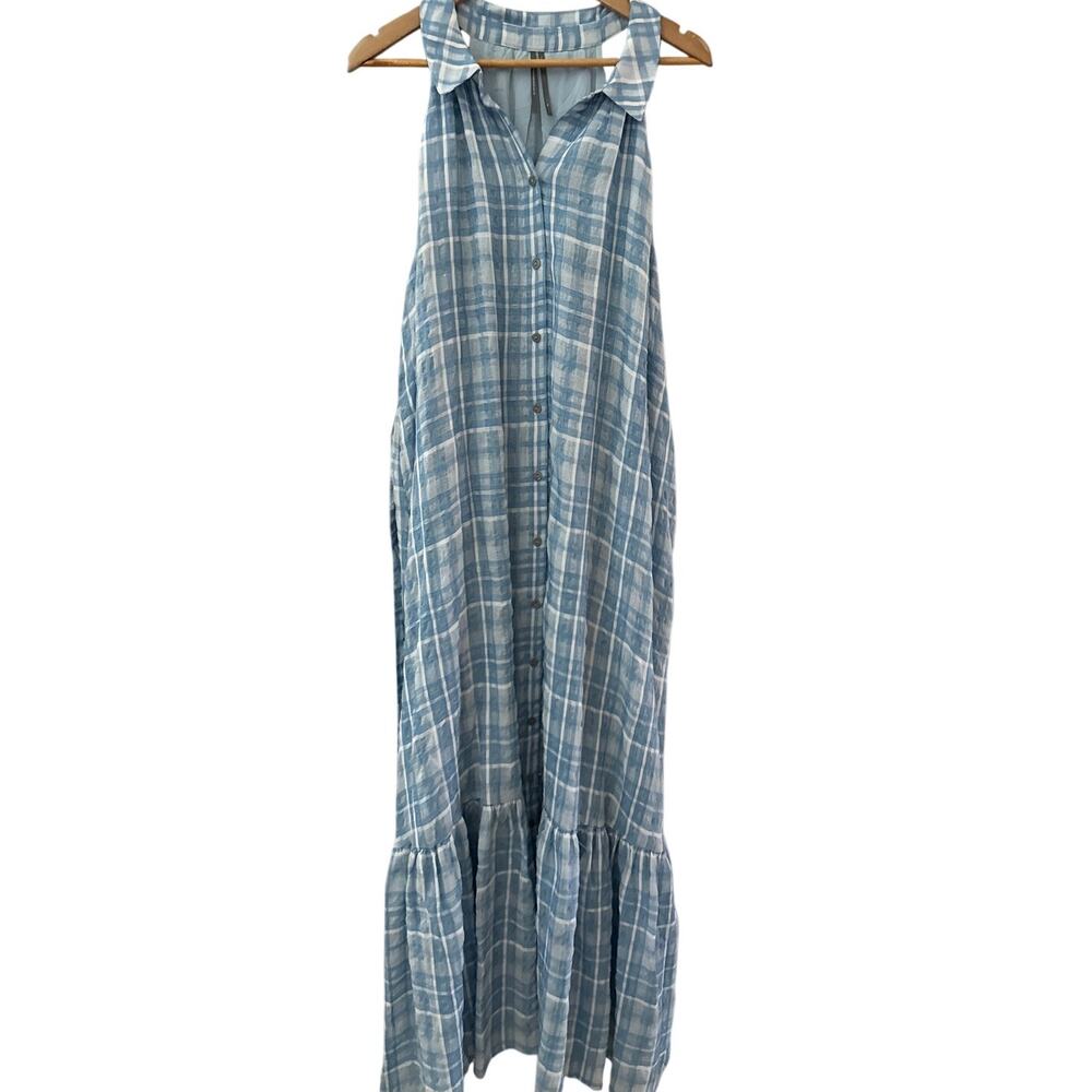 Anthropologie Sleeveless Buttondown Shirt Dress Tie Waist Size XL - Picture 7 of 10